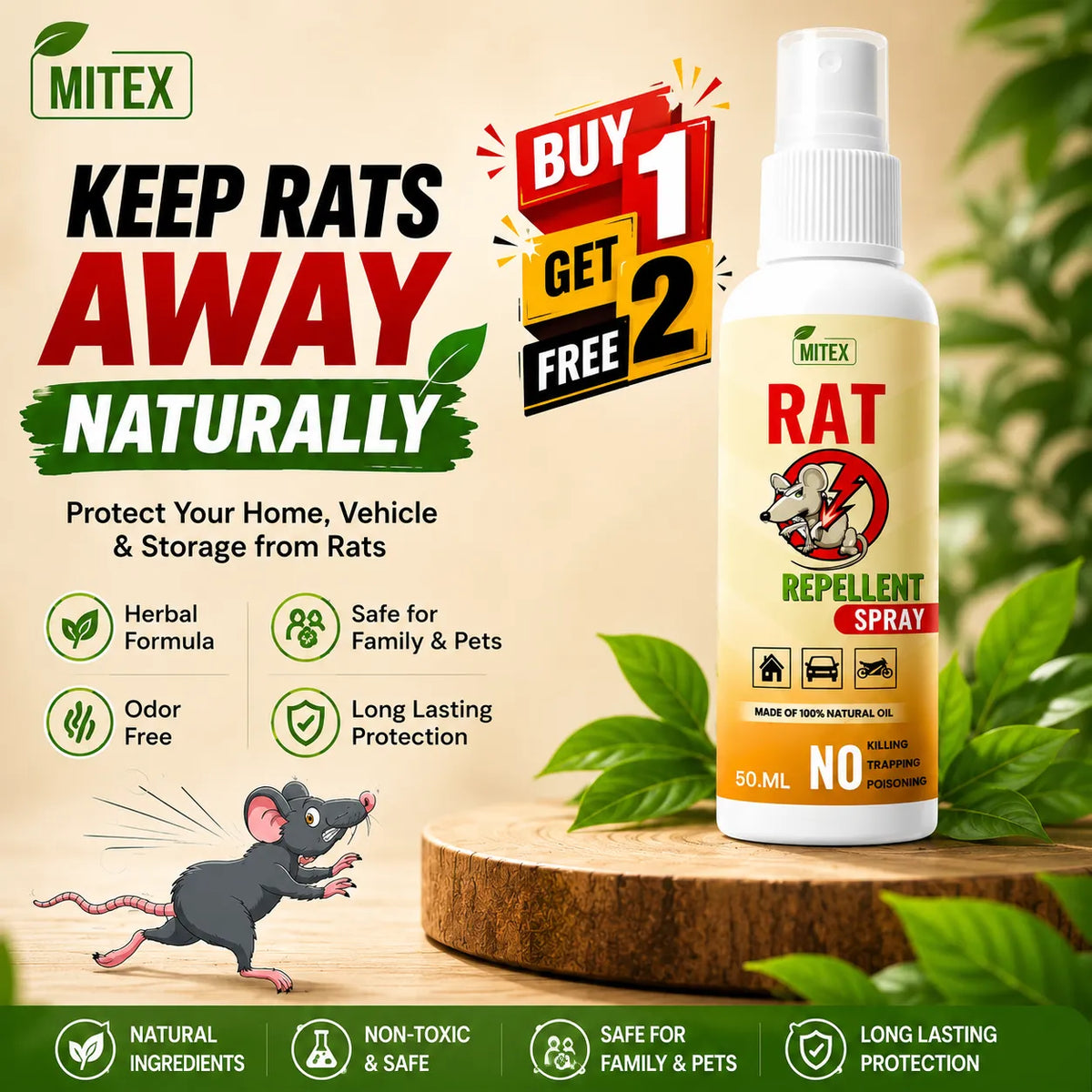 Rat Repellent Spray – Safe & Eco-Friendly