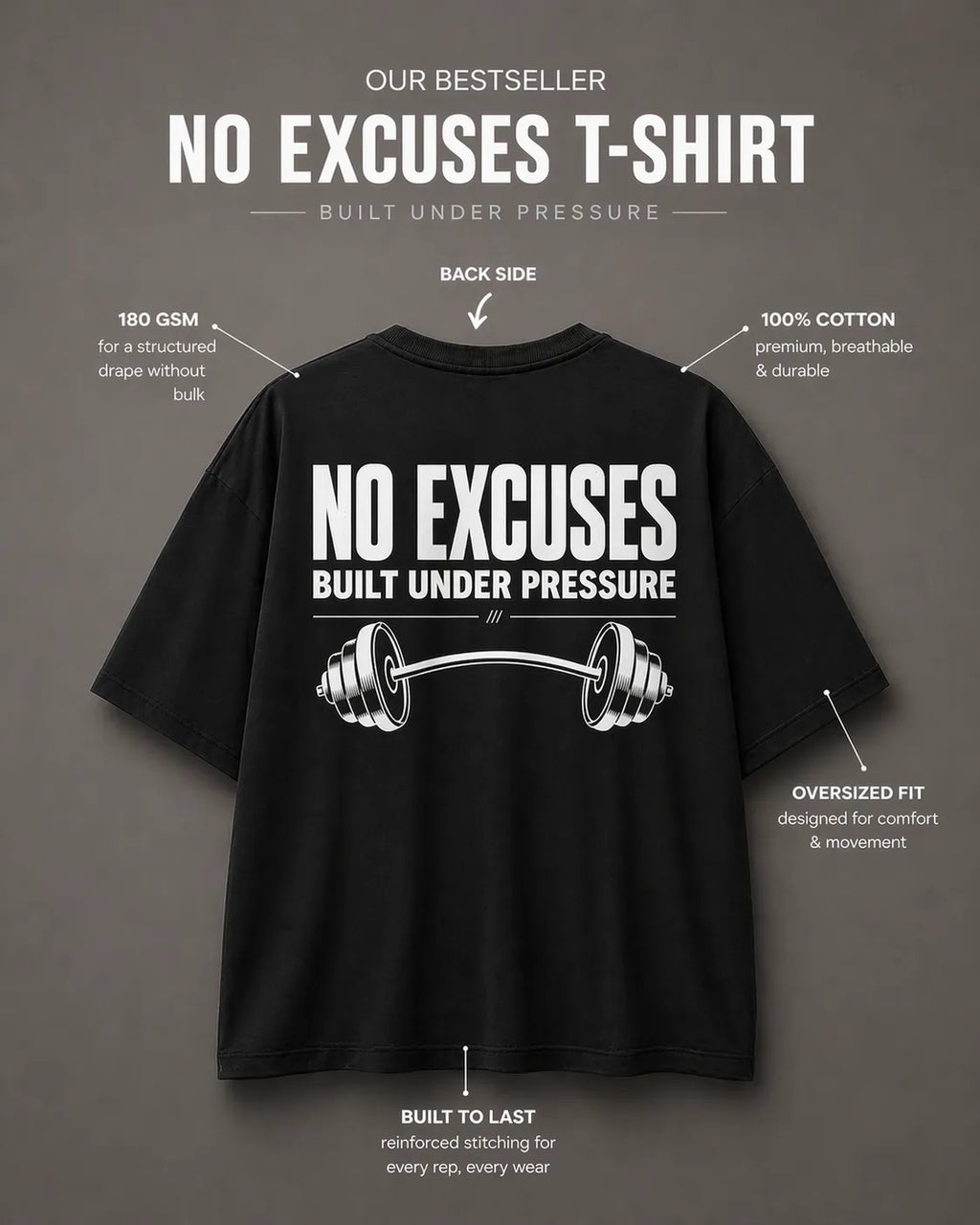 NO EXCUSES | OVERSIZED TEE