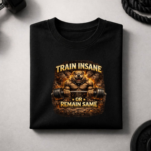 Bulldog Gym T-Shirt – Train Insane Workout Motivation Tee