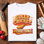 Gully Cricket Is Everything T-Shirt | Street Cricket Vibes | Black & White